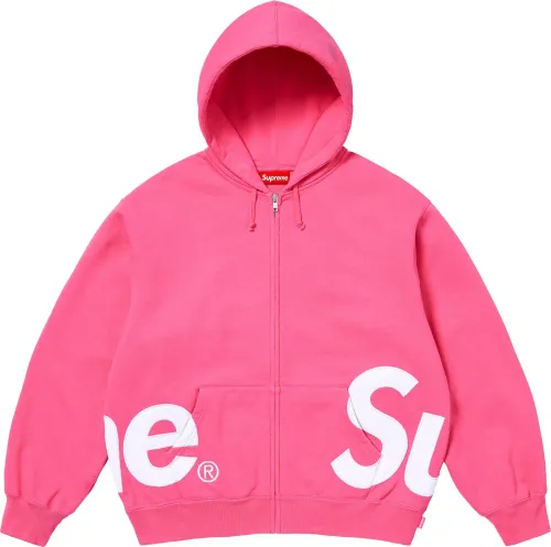 Supreme Big Logo Zip Up Hooded Sweatshirt