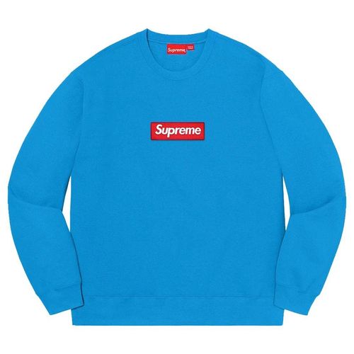 Supreme Box Box Crewneck FW22 Blue streetwear style hypebeast
