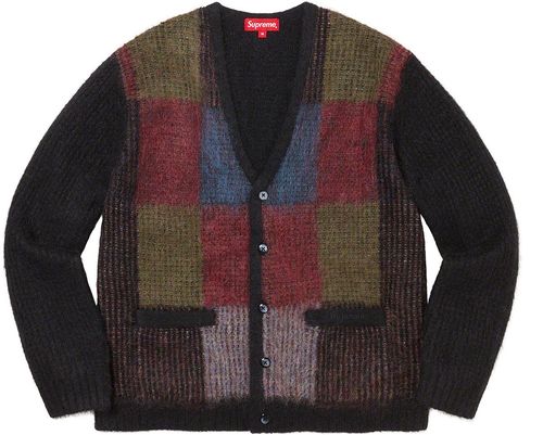Supreme Brushed Grid Cardigan streetwear fashion style