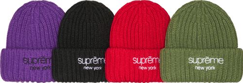 Supreme CLASSIC LOGO CHUNKY RIBBED BEANIE