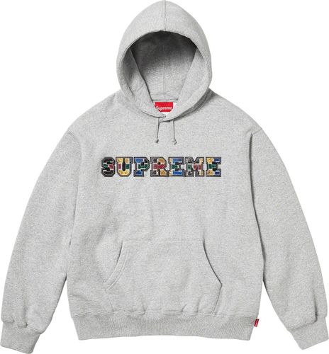 Supreme COLLEGIATE PATCHWORK LEATHER HOODED SWEATSHIRT