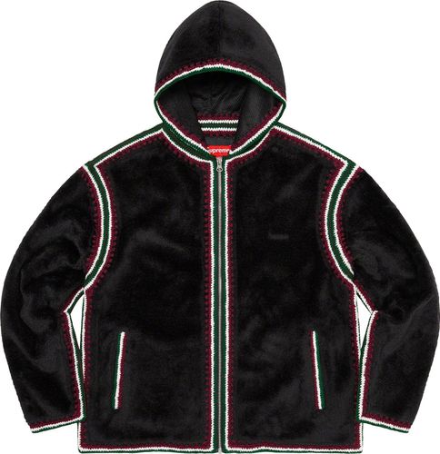 Supreme CROCHET EDGE HOODED ZIP UP TOP streetwear fashion brand