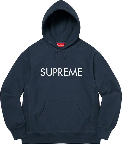 Supreme Capital Hooded Sweatshirt streetwear style collab news hypebeast brand outfit