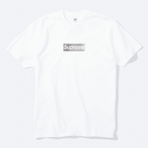 Supreme Chicago Silver Foil Box Logo Store Opening Tee 2022 FW22