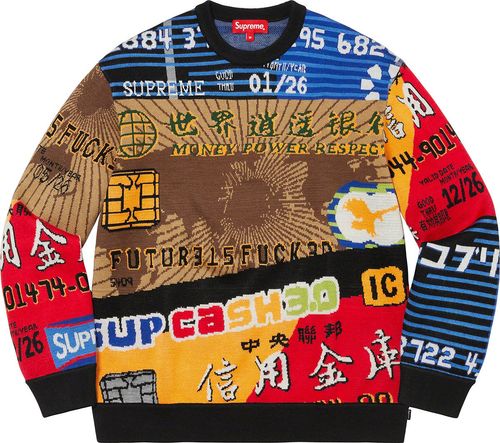 Supreme Credit Cards Sweater streetwear style