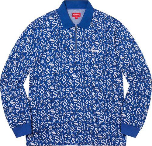 Supreme Currency Jacquard Zip LS Polo streetwear fashion brand outfit style hypebeast