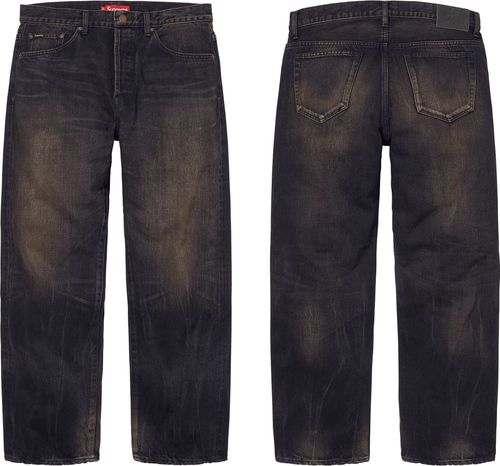 Supreme Distressed Loose Fit Selvedge Jean