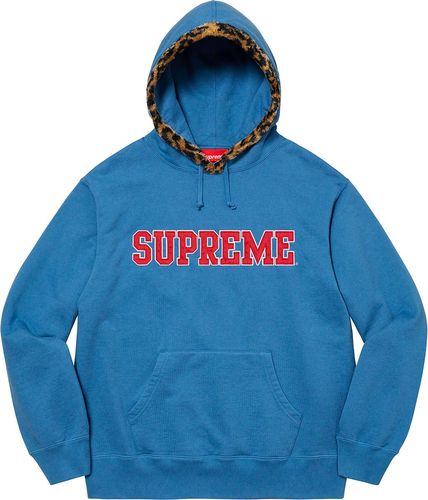 Supreme FW21 Leopard Trim Hooded Sweatshirt
