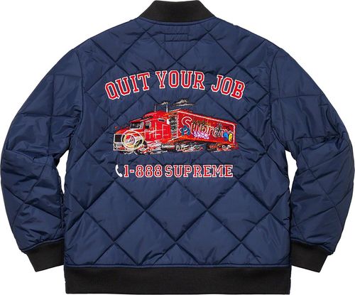 Supreme FW21 Quit Your Job Quilted Work Jacket