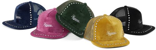 Supreme FW21 Studded Velvet Mesh Back 5-Panel