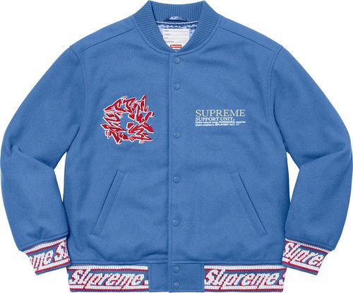 Supreme FW21 Support Unit Varsity Jacket
