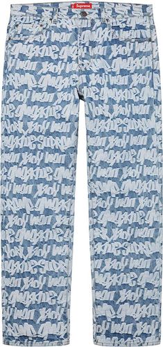 Supreme Fat Tip Jacquard Regular Jean streetwear style