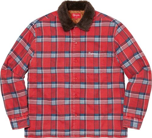 Supreme Faux Fur Collar Flannel Shirt