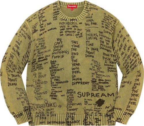 Supreme GONZ POEMS SWEATER streetwear fashion brand