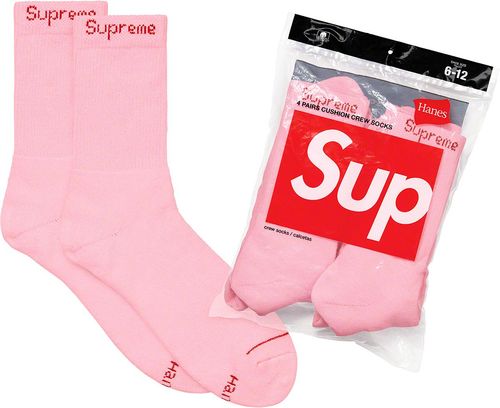 Supreme : Hanes Crews Socks (4 pack)