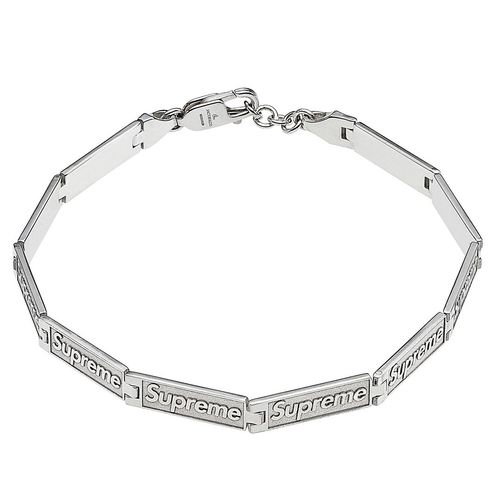 Supreme Jacob & Co Logo Link Bracelet Silver