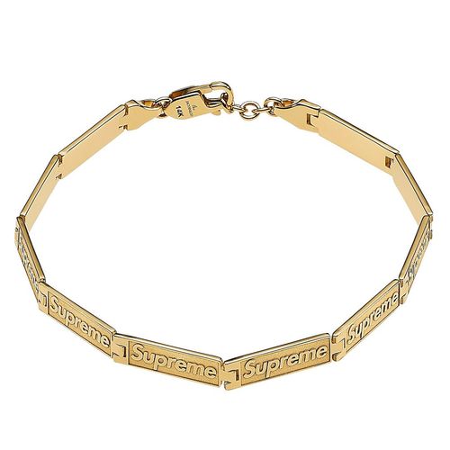 Supreme Jacob & Co Logo Link Bracelets Gold