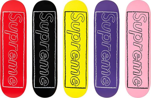 Supreme : Kaws Chalk Logo Skateboard