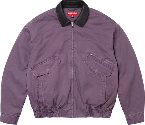 Supreme Leather Collar Utility Jacket