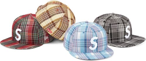 Supreme METALLIC PLAID S LOGO NEW ERA streetwear style fashion