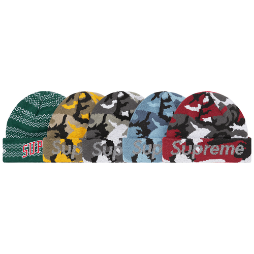 Supreme New Era Split Beanie streetwear brand logo