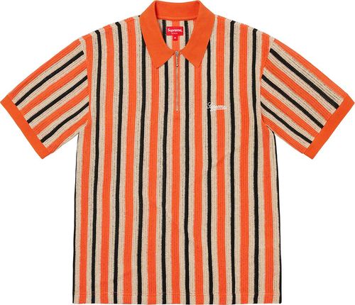 Supreme Open Knit Stripe Zip Polo streetwear hype fashion