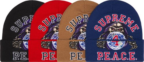 Supreme PEACE EMBROIDERED BEANIE