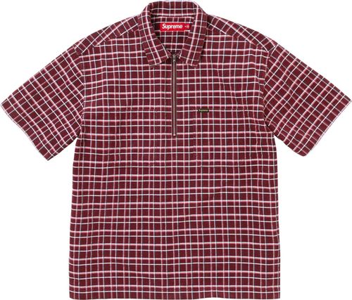 Supreme PLAID CORDUROY HALF ZIP S:S SHIRT