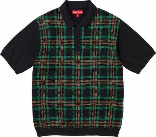 Supreme PLAID KNIT S:S POLO