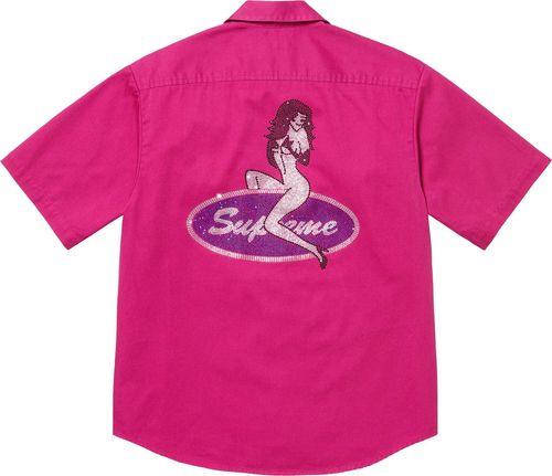 Supreme Rhinestone Pin Up S:S Work Shirt