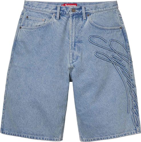 Supreme SCRIPT BAGGY DENIM SHORT