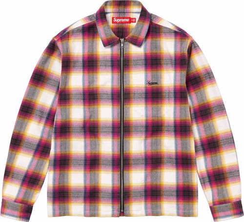 Supreme SHADOW PLAID FLANNEL ZIP UP SHIRT