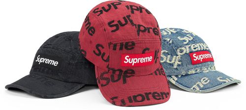 Supreme SS21 Frayed Logos Denim Camp Cap