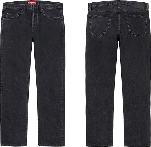 Supreme SS21 Stone Washed Black Slim Jean