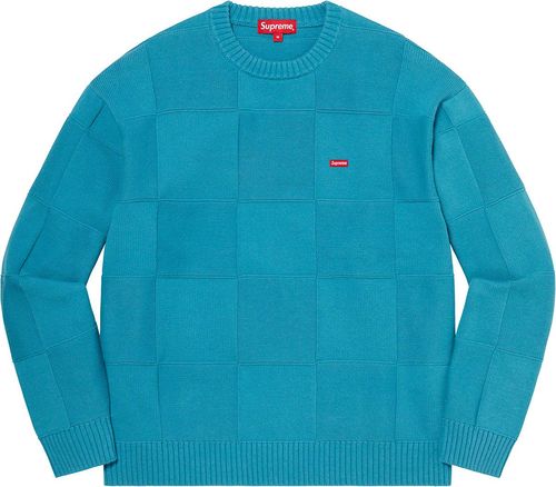 Supreme SS21 Tonal Checkerboard Small Box Sweater