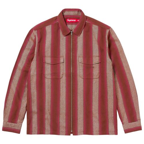 Supreme STRIPE FLANNEL ZIP UP SHIRT