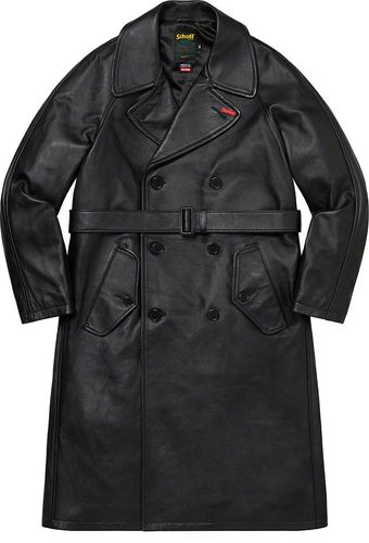 Supreme Schott Leather Trench Coat