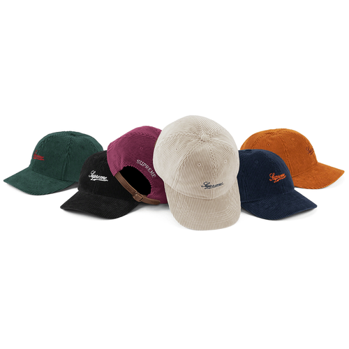 Supreme Script Corduroy 6 Panel streetwear style info