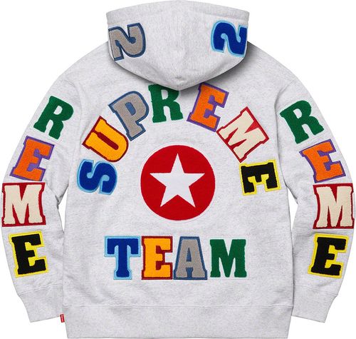 Supreme Team Chenille Hooded Sweatshirt streetwear style collab