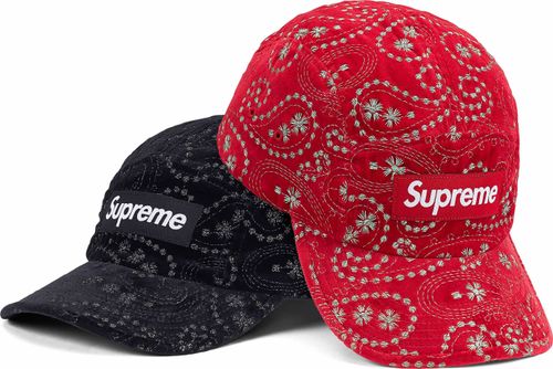 Supreme VELVET PAISLEY CAMP CAP