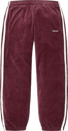 Supreme Velour Track Pant streetwear style collab news info hypebeast brand