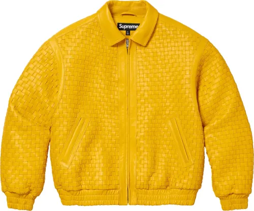 Supreme WOVEN LEATHER VARSITY JACKET