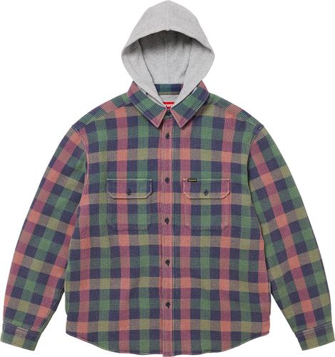Supreme Waffle Plaid Hooded Shirt