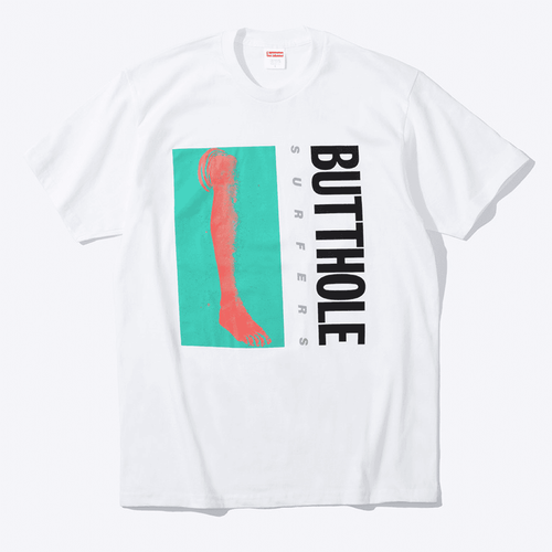 Supreme x Butthole Surfers Leg Tee band merch release date info pricing
