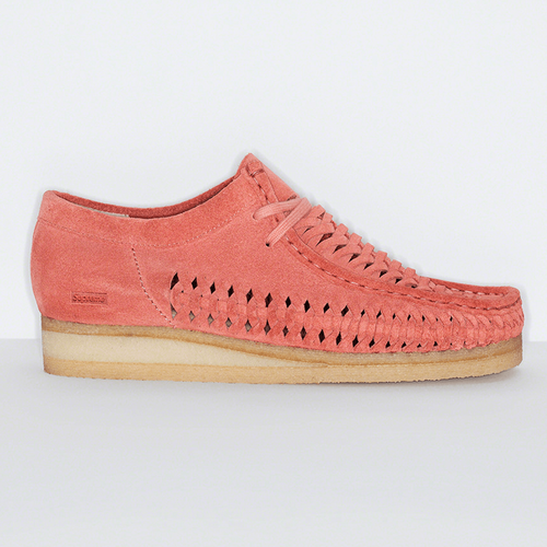 Supreme x Clarks Originals Woven Wallabee sneaker news streetwear fashion style salmon