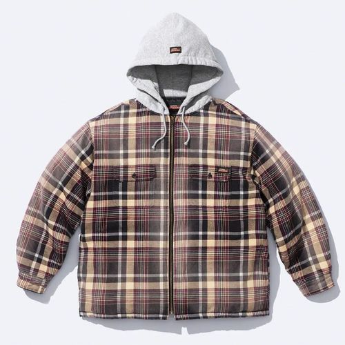 Supreme x Dickies Plaid Zip Up Hooded Shirt