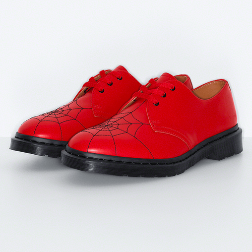 Supreme x Dr Martens Spiderweb 3-Eye Shoe streetwear collab news info price where to buy red