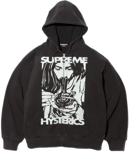 Supreme x HYSTERIC GLAMOUR Thermal Lined Zip Up Hooded Sweatshirt