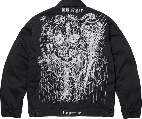 Supreme x H.R. GIGER EMBROIDERED WORK JACKET