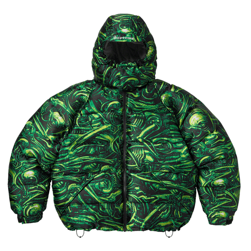 Supreme x H.R. GIGER JACQUARD DOWN PUFFER JACKET